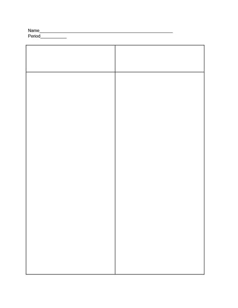 Printable 2 Column Chart - Printable Word Searches