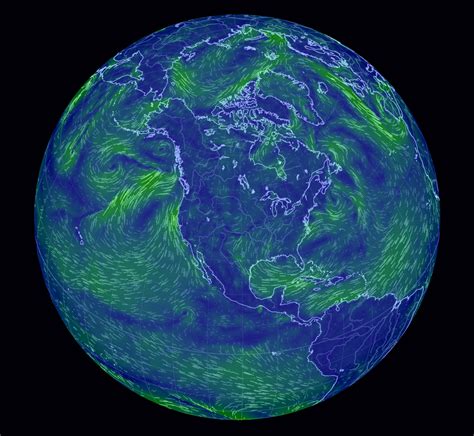 Earth Wind Map - An animated map of global wind conditions. Rotate ...