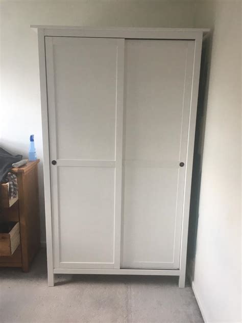 Ikea HEMNES double sliding door wardrobe white solid wood | in York ...