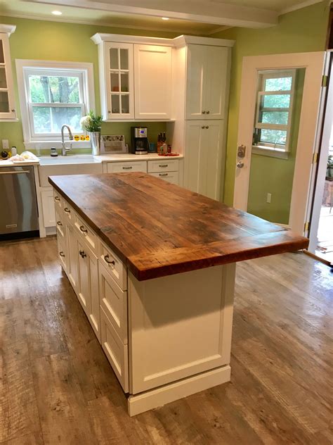 Hand Crafted Reclaimed Wood Kitchen Island Top by Elias Custom ...