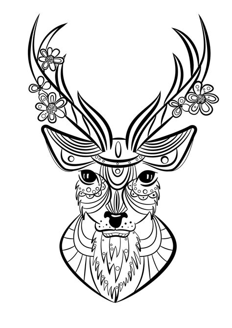 Dessin Facile Animal Beau Photos Coloriage Animaux Cerf Mandala - Coloriage