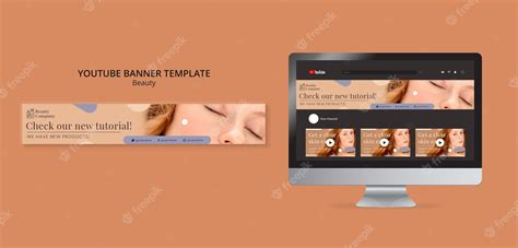 Premium PSD | Beauty concept youtube banner template