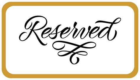 Wedding Reserved Signs - 14 Free PDF Printables | Printablee