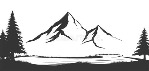 Mountains Vector.Mountain Range Silhouette Isolated. Mountain Vector ...