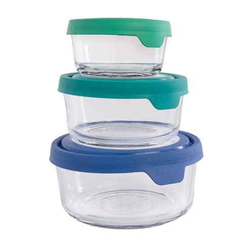 Anchor Hocking Trueseal Round Glass Storage Containers with Lids, 6 ...