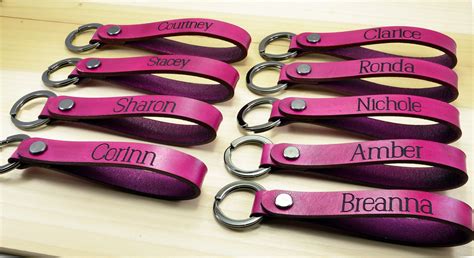 Leather Keychain Personalized Monogram Keychain Personalise | Etsy