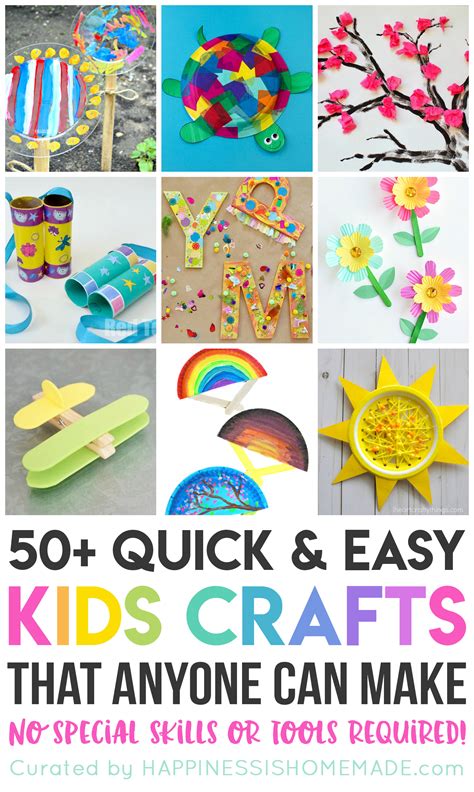 50+ Quick & Easy Kids Crafts that ANYONE Can Make! - Happiness is Homemade