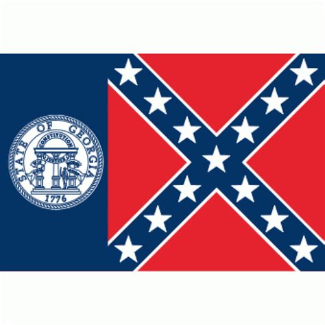 State of Georgia Flag (1956 to 2001) 12 x 18 inch on Stick