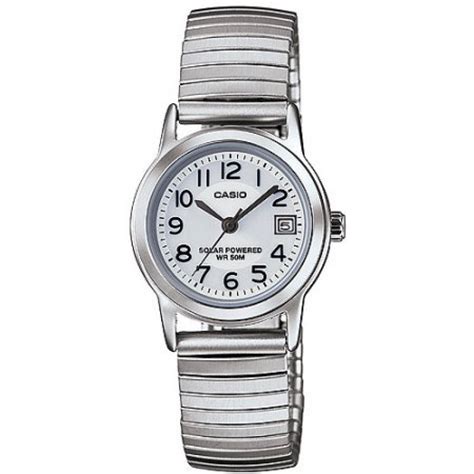 Casio Women's Solar-Powered Easy Reader Watch, Silver