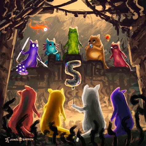 5th Anniversary Slugcats - Limited Edition Print [Rain World Fan Art ...