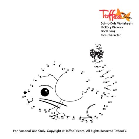 Dot-To-Dot Worksheet of Mice From Hickory Dickory Dock – ToffeeTV