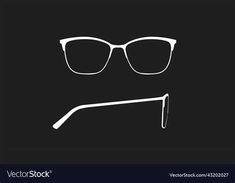 Black glasses frame front and side view Royalty Free Vector