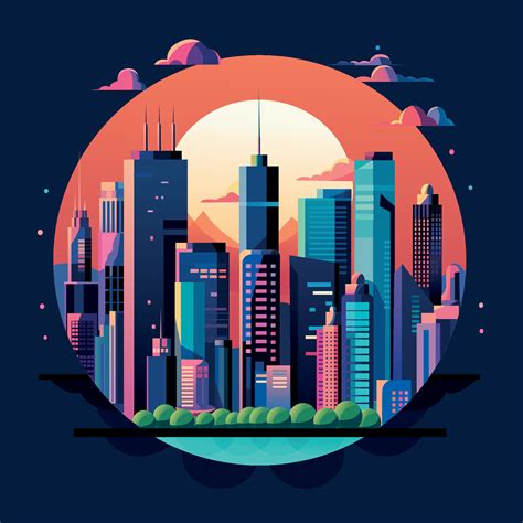 Futuristic city at night Vector Illustration 25562051 Vector Art at ...