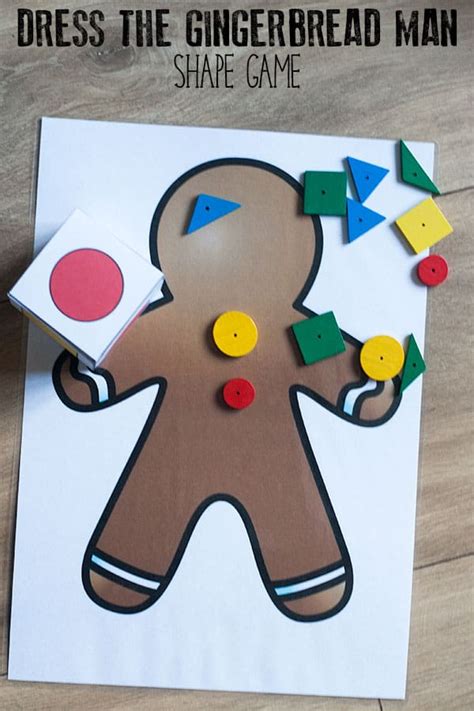 DIY Gingerbread Man Shape Game for Toddlers and Preschoolers