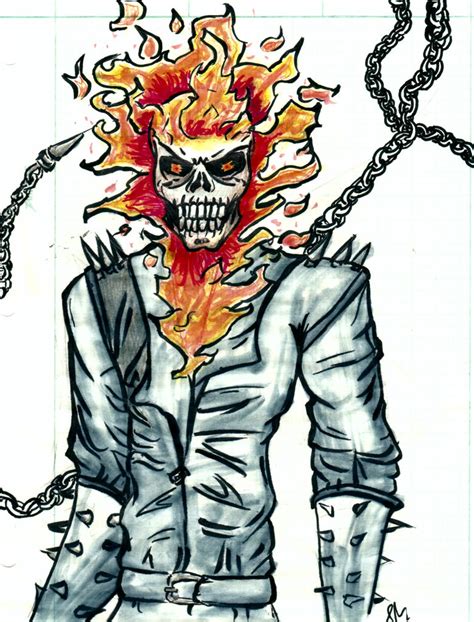 Ghost Rider- Marker Drawing by BloodyRose11 on DeviantArt