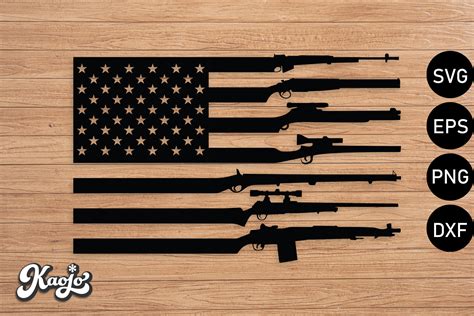 Gun Rifles American Flag Graphic by Kaojo · Creative Fabrica