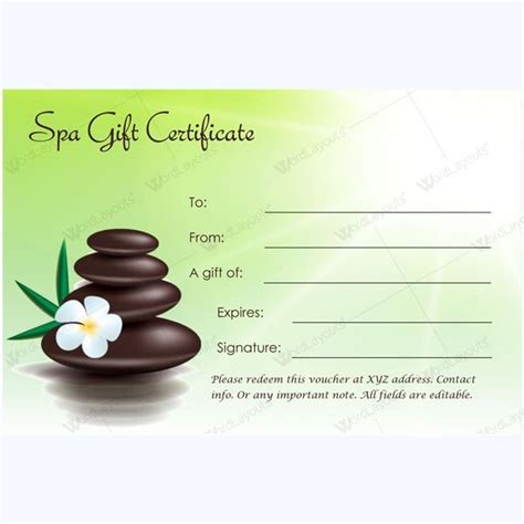 Printable Spa Day Voucher Template - Printable And Enjoyable Learning