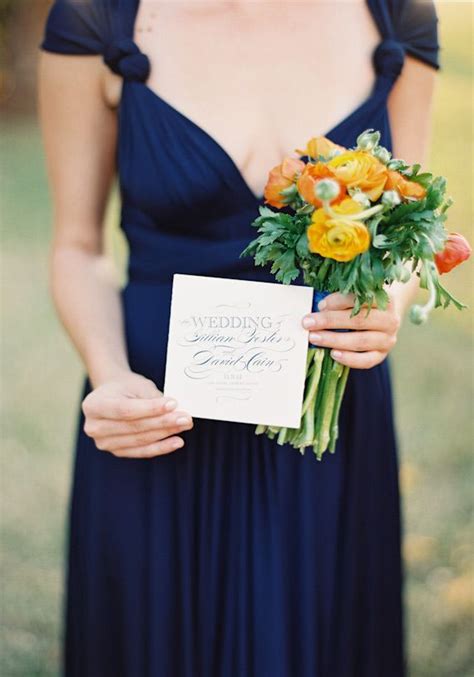 Orange Navy blue and mustard yellow wedding colour palette