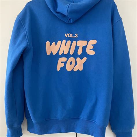 Blue Azure White Fox offstage oversized hoodie Size... - Depop