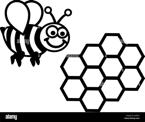 Bee with honeycomb Stock Photo - Alamy