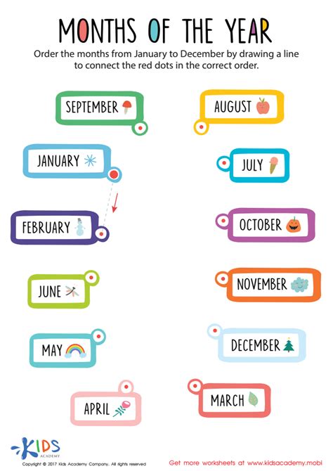 Months of the Year Worksheet: Free Printable PDF for Kids