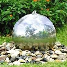 Solar Powered 30cm Diameter Sphere Water Feature With LED Light Sphere ...