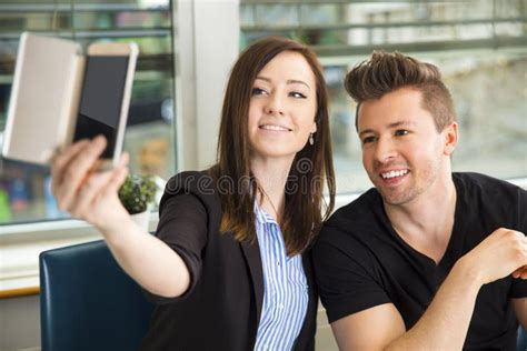 Business People Taking Selfie on Smart Phone Stock Photo - Image of ...