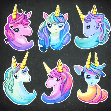 Cute Unicorn Stickers · Creative Fabrica