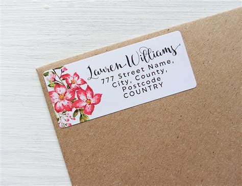 30 Custom Return Address Labels Floral Tropical Flowers