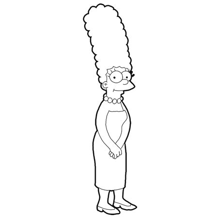 How to Draw Marge Simpson from The Simpsons : Step by Step Drawing ...