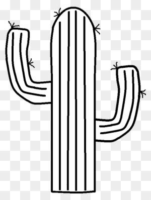 Free Black And White Cactus Clipart Outline