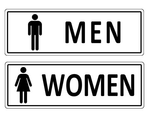 Buy (Set of 2) Restroom Signs for Business - Self-Adhesive Metal Modern ...