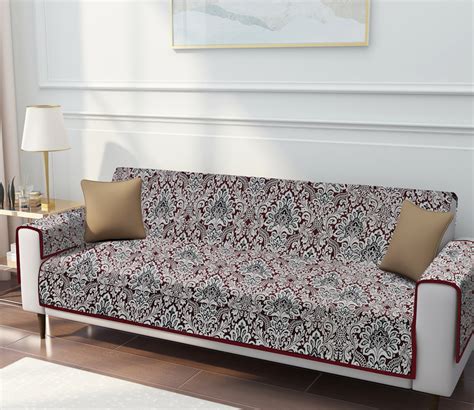 Buy Cotton Printed 3 Seater Sofa Cover (Red) Online in India at Best ...