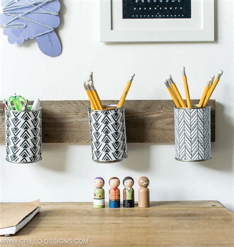 How To Make A Pencil Holder From Empty Tin Cans • Grillo Designs