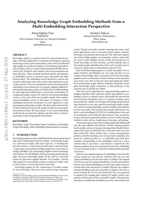 Analyzing Knowledge Graph Embedding Methods from a Multi-Embedding ...