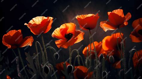 Premium Photo | Red poppies as a symbol of memory for the fallen in the ...