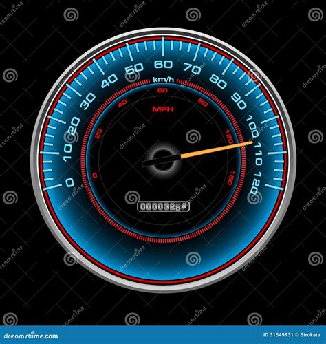 Design of Blue Speedometer, Speedo, Clock with Ind Stock Vector ...