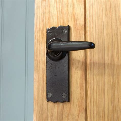 From The Anvil Traditional Blacksmith Oak Lever Door Handle 33319 lo ...