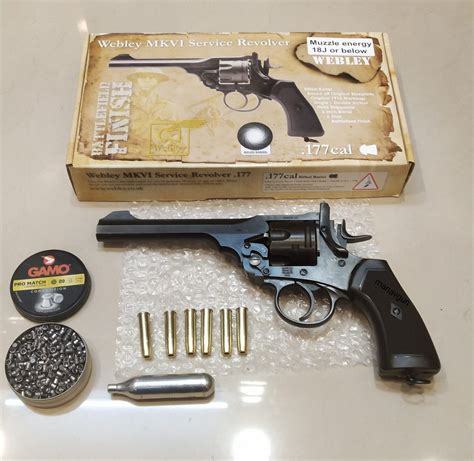 Webley MKVI CO2 Pellet Revolver Battlefield Finish air Pistol – MANAV GUN