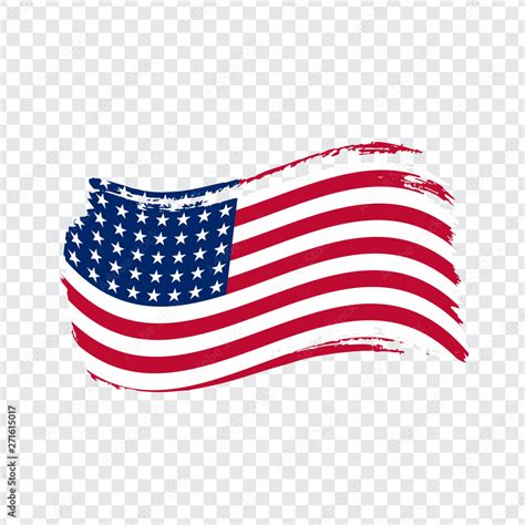 USA Flag isolated. Flag of USA, brush stroke background. Flag United ...