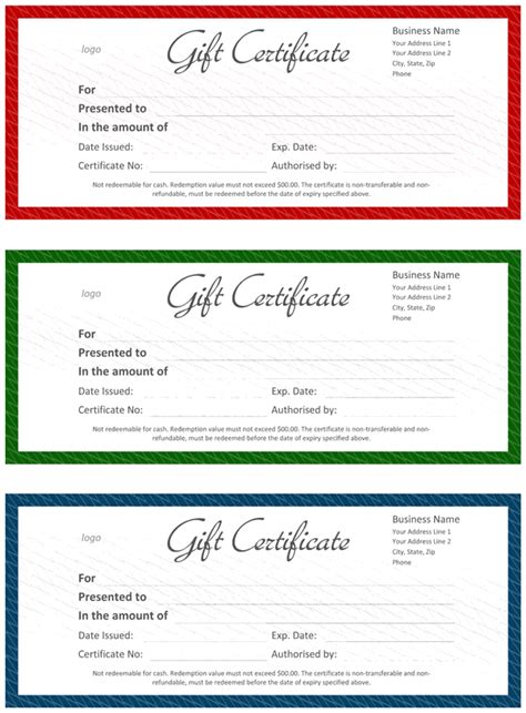 Official Gift Certificate Template for Word