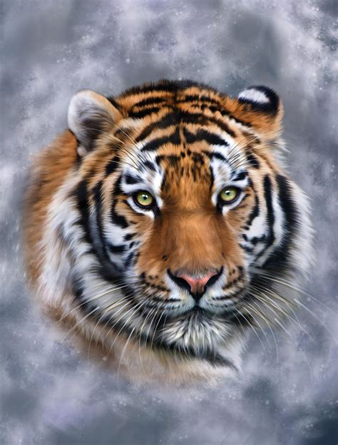 Siberian Tiger Digital Art by Julie L Hoddinott