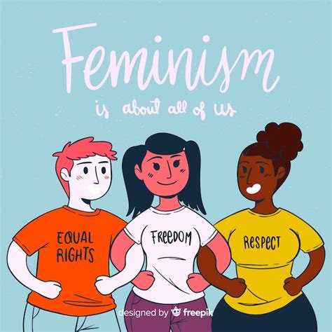 Modern hand drawn feminism concept Vector | Free Download