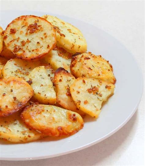 Baked Garlic Potato Slices - Food, Fun, and Happiness