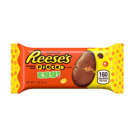 Reese's Pieces, Easter Milk Chocolate and Peanut Butter Candy Egg, 1.1 ...