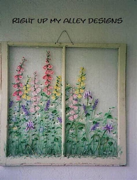 Old Window Wall Art Ideasvintage Window Floral Paneunique - Etsy Canada