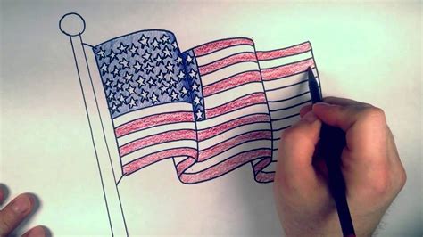 How to Draw an American Flag: Coloring Lesson | RBH - YouTube