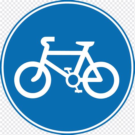 White and blue bike logo illustration, Bike path Bicycle Traffic sign ...