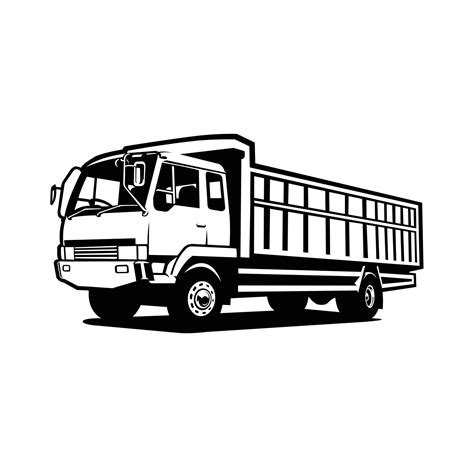 Premium Truck Monochrome Silhouette Vector. Best for Trucking and ...