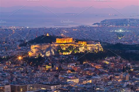 cityscape of Athens at night, Greece | High-Quality Architecture Stock ...